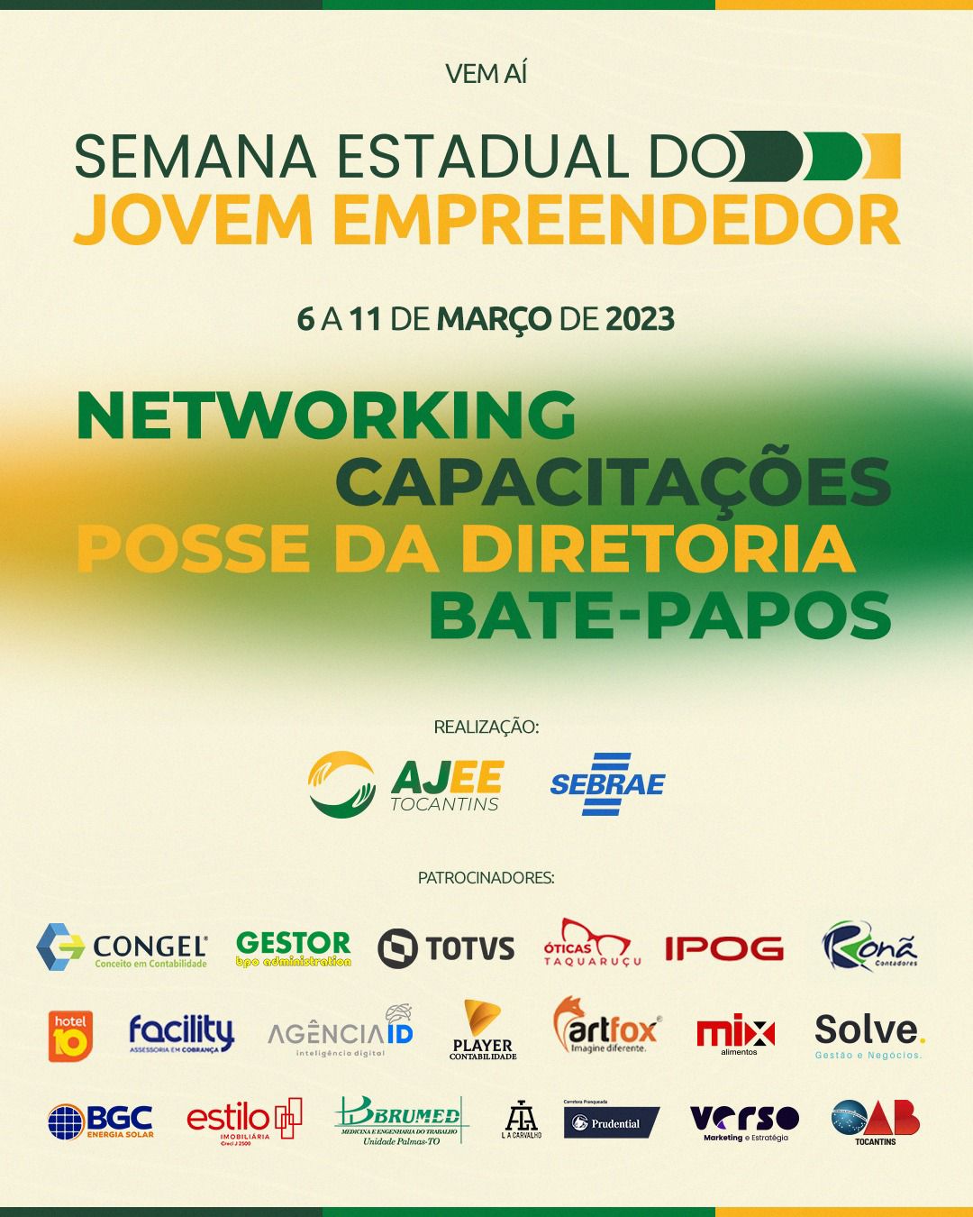 AJEE Tocantins promove Semana Estadual do Jovem Empreendedor entre os dias 06  e 11 de março